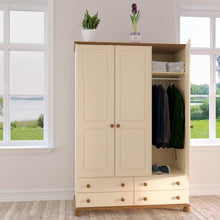 Load image into Gallery viewer, Richmond 3 Door 4 Drawers Wardrobe in Cream &amp; Pine
