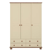 Load image into Gallery viewer, Richmond 3 Door 4 Drawers Wardrobe in Cream &amp; Pine
