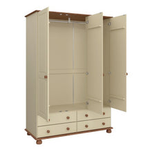 Load image into Gallery viewer, Richmond 3 Door 4 Drawers Wardrobe in Cream &amp; Pine
