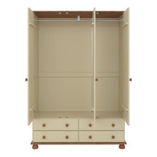 Load image into Gallery viewer, Richmond 3 Door 4 Drawers Wardrobe in Cream &amp; Pine
