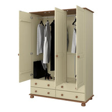 Load image into Gallery viewer, Richmond 3 Door 4 Drawers Wardrobe in Cream &amp; Pine
