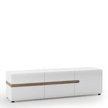 Load image into Gallery viewer, Chelsea Living Wide 3 Door TV Unit in White With a Truffle Oak Trim
