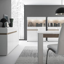 Load image into Gallery viewer, Chelsea Living Extending Dining Table in White With a Truffle Oak Trim
