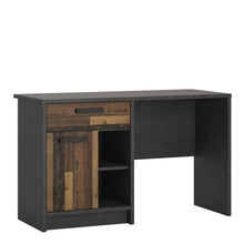 Load image into Gallery viewer, Brooklyn Desk with 1 Door and 1 Drawer in Walnut and Dark Matera Grey
