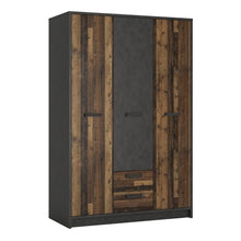 Load image into Gallery viewer, Brooklyn 3 Door Wardrobe with 2 Drawers in Walnut and Dark Matera Grey
