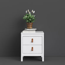 Load image into Gallery viewer, Barcelona Bedside Table 2 drawers in White
