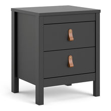 Load image into Gallery viewer, Barcelona Bedside Table 2 drawers in Matt Black
