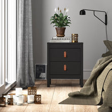 Load image into Gallery viewer, Barcelona Bedside Table 2 drawers in Matt Black
