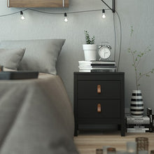 Load image into Gallery viewer, Barcelona Bedside Table 2 drawers in Matt Black
