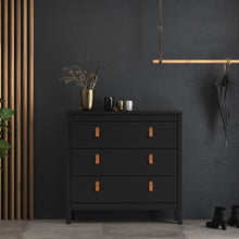 Load image into Gallery viewer, Barcelona Chest 3 drawers in Matt Black
