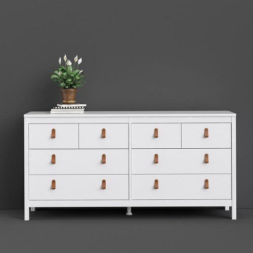 Barcelona Double dresser 4+4 drawers in White