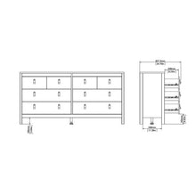 Load image into Gallery viewer, Barcelona Double dresser 4+4 drawers in Matt Black
