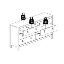 Load image into Gallery viewer, Barcelona Double dresser 4+4 drawers in Matt Black
