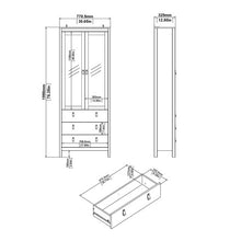 Load image into Gallery viewer, Barcelona China Cabinet 2 Doors W/Glass + 3 Drawers in White
