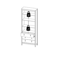 Load image into Gallery viewer, Barcelona China Cabinet 2 Doors W/Glass + 3 Drawers in Matt Black
