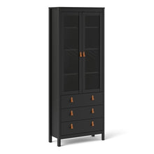 Load image into Gallery viewer, Barcelona China Cabinet 2 Doors W/Glass + 3 Drawers in Matt Black
