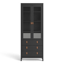 Load image into Gallery viewer, Barcelona China Cabinet 2 Doors W/Glass + 3 Drawers in Matt Black
