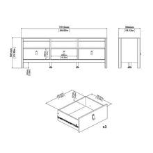 Load image into Gallery viewer, Barcelona TV Unit - 3 Drawers in Matt Black
