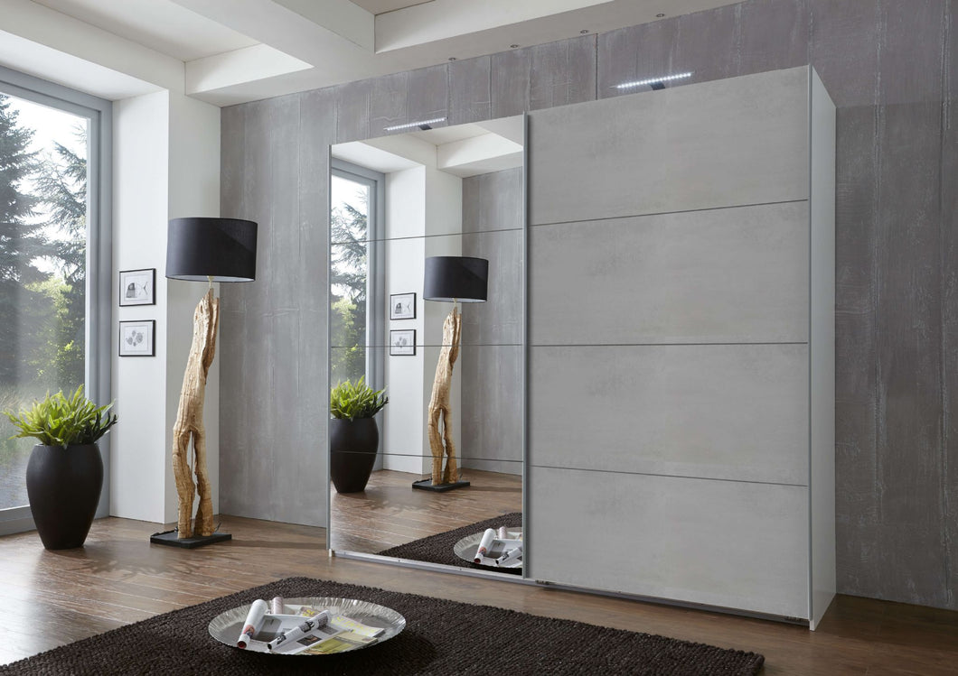 Bertor Grey Sliding Wardrobe