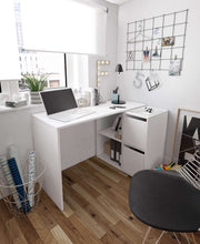 Load image into Gallery viewer, Cheltenham- White Reversible Desk with Storage
