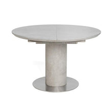 Load image into Gallery viewer, Extendable Round Dining Table &amp; 4 Grey Faux Leather Chairs
