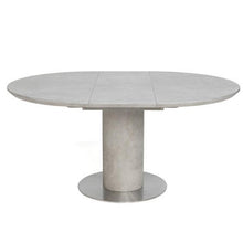 Load image into Gallery viewer, Extendable Round Dining Table &amp; 4 Grey Faux Leather Chairs
