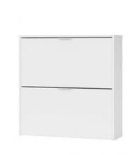 Load image into Gallery viewer, Fredo Matt White 2 Drawer Shoe Cabinet
