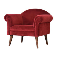 Load image into Gallery viewer, Wine Velvet Nordic Style Armchair
