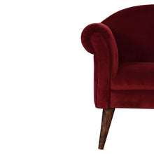 Load image into Gallery viewer, Wine Velvet Nordic Style Armchair
