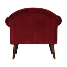 Load image into Gallery viewer, Wine Velvet Nordic Style Armchair
