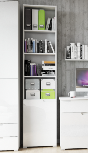 Thira Bookcase White Gloss Door