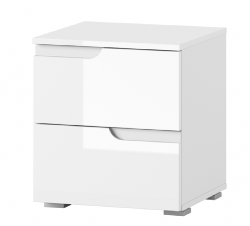 Thira White Gloss 2 Drawer Bedside Table