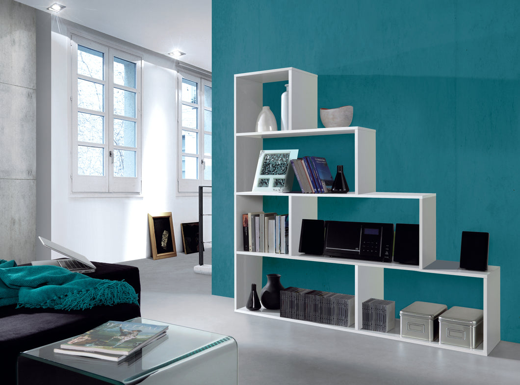 Steppa Bookcase White Gloss Lounge Furniture