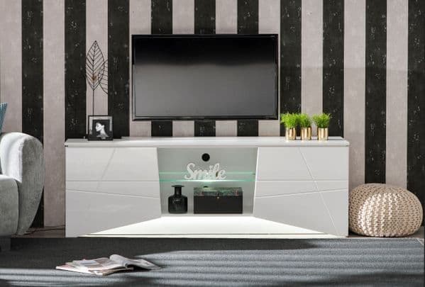 Vienna White Gloss TV Cabinet