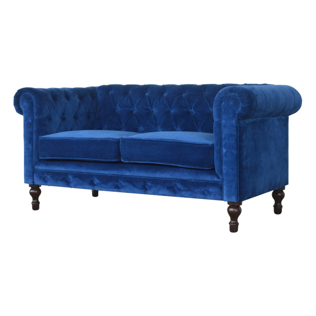 Royal Blue Velvet Chesterfield Sofa