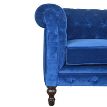 Load image into Gallery viewer, Royal Blue Velvet Chesterfield Sofa
