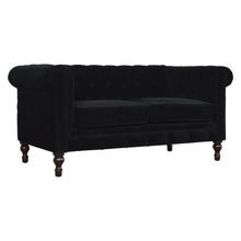 Load image into Gallery viewer, Black Velvet Chesterfield Sofa
