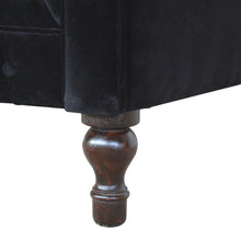 Load image into Gallery viewer, Black Velvet Chesterfield Sofa
