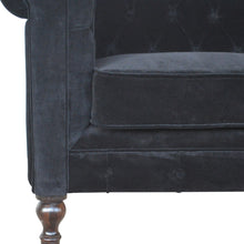 Load image into Gallery viewer, Black Velvet Chesterfield Sofa
